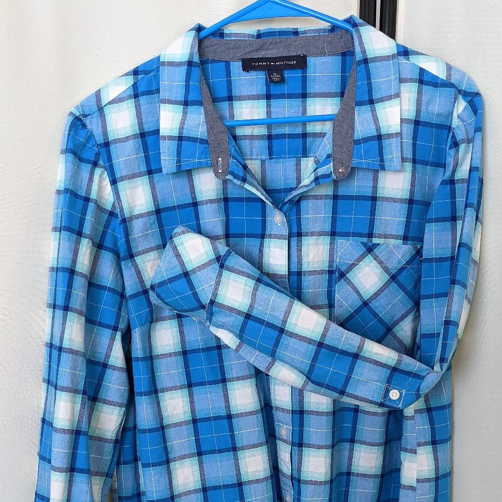 TOMMY JEANS Organic Cotton Plaid Shirt XL